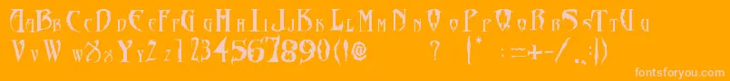 Шрифт FontDiablosInc – розовые шрифты на оранжевом фоне