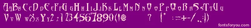 FontDiablosInc Font – Pink Fonts on Purple Background