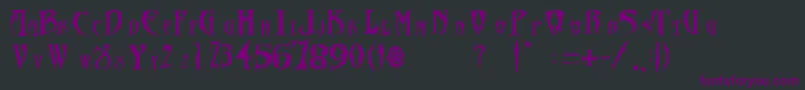 Czcionka FontDiablosInc – fioletowe czcionki na czarnym tle
