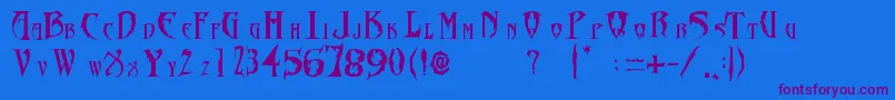 FontDiablosInc-Schriftart – Violette Schriften auf blauem Hintergrund