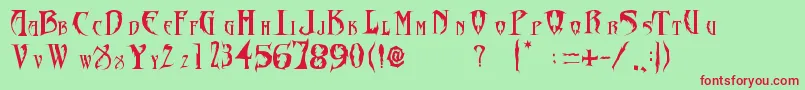 FontDiablosInc Font – Red Fonts on Green Background