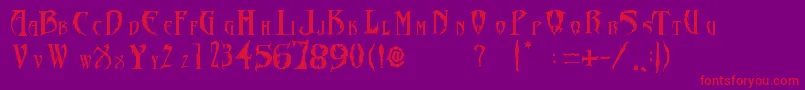 フォントFontDiablosInc – 紫の背景に赤い文字