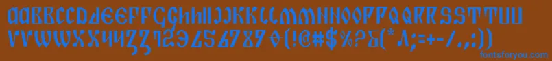 PiperPieCondensed Font – Blue Fonts on Brown Background