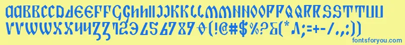 PiperPieCondensed Font – Blue Fonts on Yellow Background