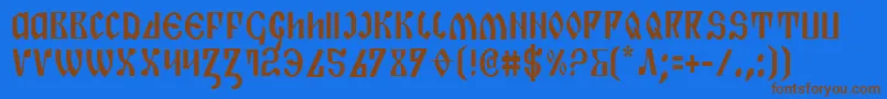 PiperPieCondensed Font – Brown Fonts on Blue Background