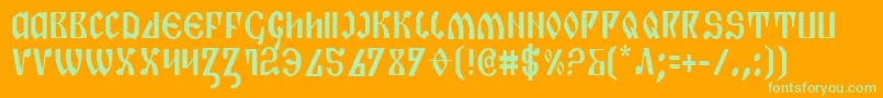 PiperPieCondensed Font – Green Fonts on Orange Background