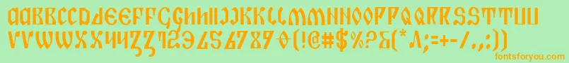 PiperPieCondensed Font – Orange Fonts on Green Background