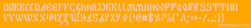 PiperPieCondensed-Schriftart – Rosa Schriften auf orangefarbenem Hintergrund