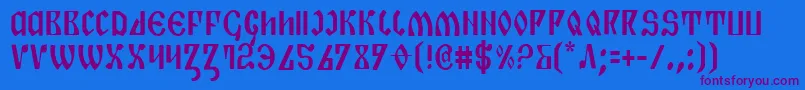 PiperPieCondensed Font – Purple Fonts on Blue Background