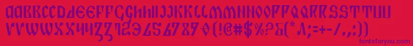 Fonte PiperPieCondensed – fontes roxas em um fundo vermelho