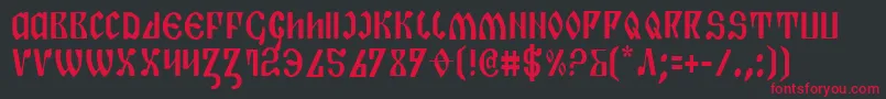 Czcionka PiperPieCondensed – czerwone czcionki na czarnym tle