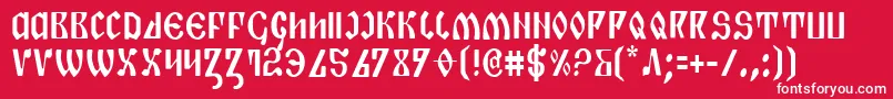 Шрифт PiperPieCondensed – белые шрифты на красном фоне