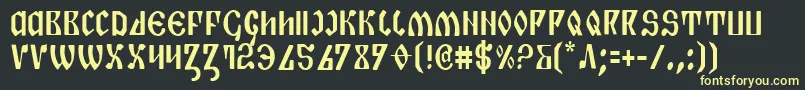 フォントPiperPieCondensed – 黒い背景に黄色の文字