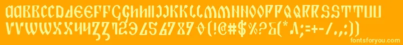 PiperPieCondensed Font – Yellow Fonts on Orange Background