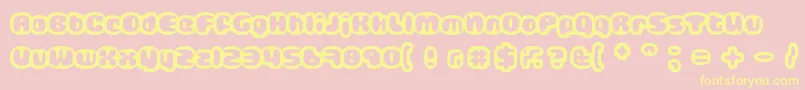 Gub-Schriftart – Gelbe Schriften auf rosa Hintergrund