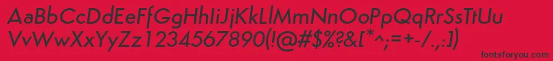 SemplicitaMediumItalic Font – Black Fonts on Red Background