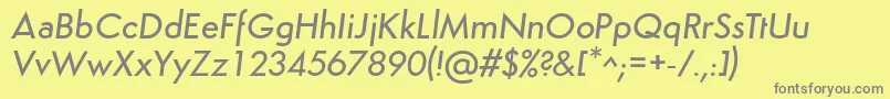 SemplicitaMediumItalic Font – Gray Fonts on Yellow Background