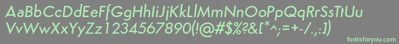 SemplicitaMediumItalic Font – Green Fonts on Gray Background