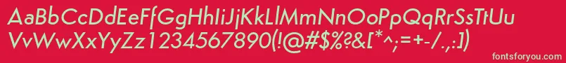 SemplicitaMediumItalic Font – Green Fonts on Red Background