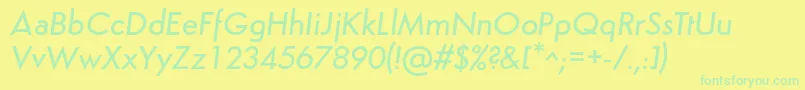 SemplicitaMediumItalic Font – Green Fonts on Yellow Background