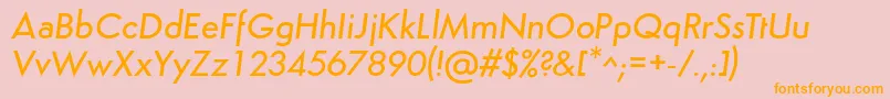 SemplicitaMediumItalic Font – Orange Fonts on Pink Background