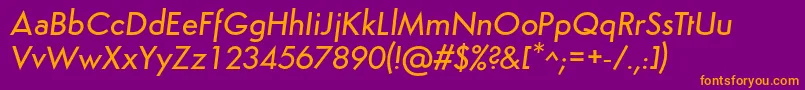 SemplicitaMediumItalic Font – Orange Fonts on Purple Background