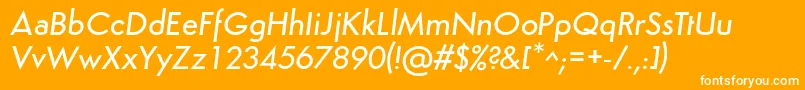 SemplicitaMediumItalic Font – White Fonts on Orange Background