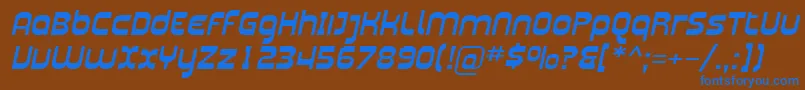 Шрифт SfplasmaticaextItalic – синие шрифты на коричневом фоне