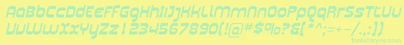 SfplasmaticaextItalic Font – Green Fonts on Yellow Background