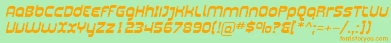 SfplasmaticaextItalic Font – Orange Fonts on Green Background
