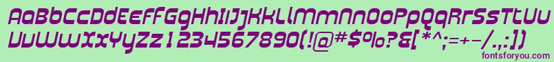 SfplasmaticaextItalic Font – Purple Fonts on Green Background