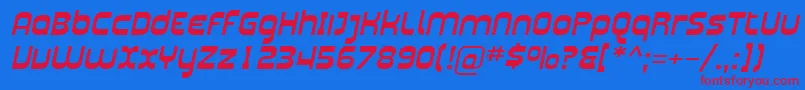 SfplasmaticaextItalic Font – Red Fonts on Blue Background