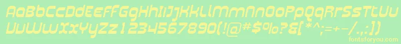 SfplasmaticaextItalic Font – Yellow Fonts on Green Background