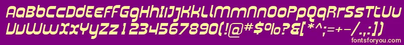 SfplasmaticaextItalic Font – Yellow Fonts on Purple Background