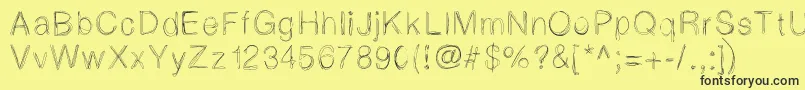 Lightscribe Font – Black Fonts on Yellow Background