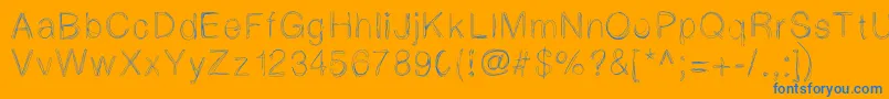 Lightscribe-Schriftart – Blaue Schriften auf orangefarbenem Hintergrund