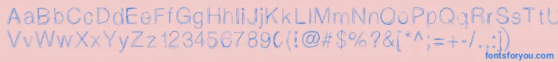 Lightscribe Font – Blue Fonts on Pink Background