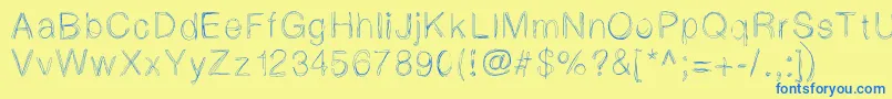 Lightscribe Font – Blue Fonts on Yellow Background