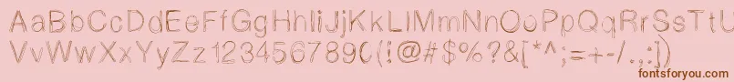 Lightscribe-Schriftart – Braune Schriften auf rosa Hintergrund