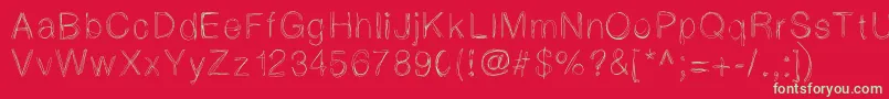 Lightscribe Font – Green Fonts on Red Background