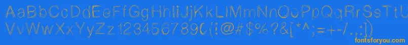 Lightscribe-Schriftart – Orangefarbene Schriften auf blauem Hintergrund