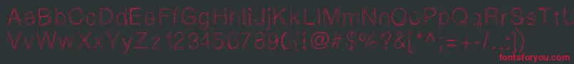 フォントLightscribe – 黒い背景に赤い文字