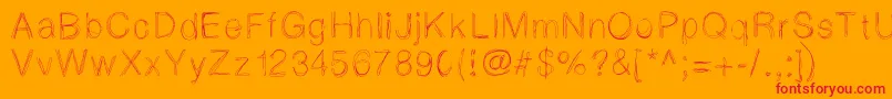 Lightscribe Font – Red Fonts on Orange Background
