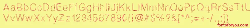 Lightscribe Font – Red Fonts on Yellow Background