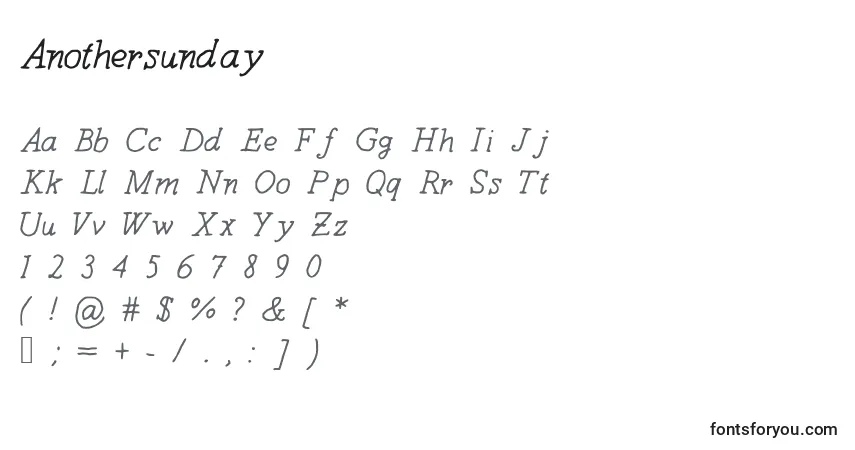 Czcionka Anothersunday – alfabet, cyfry, specjalne znaki