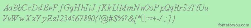 フォントAnothersunday – 緑の背景に灰色の文字