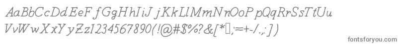 Anothersunday-fontti – harmaat kirjasimet valkoisella taustalla