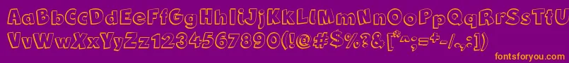 NewComicBdShadow Font – Orange Fonts on Purple Background