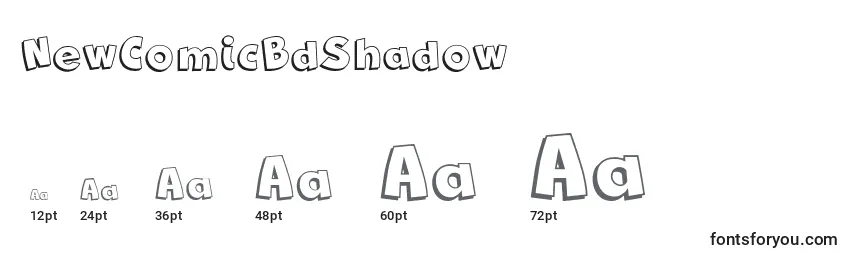 Размеры шрифта NewComicBdShadow