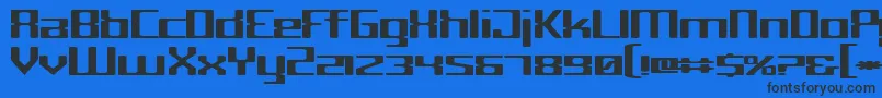 フォントCyborg – 黒い文字の青い背景